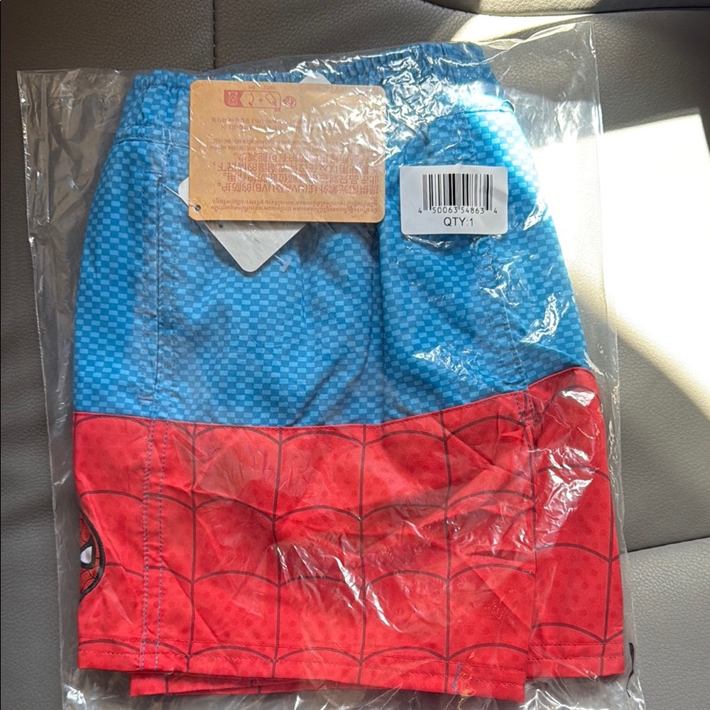 Marvel Brand Kids Blue and Red Spider-Man Swim Shorts